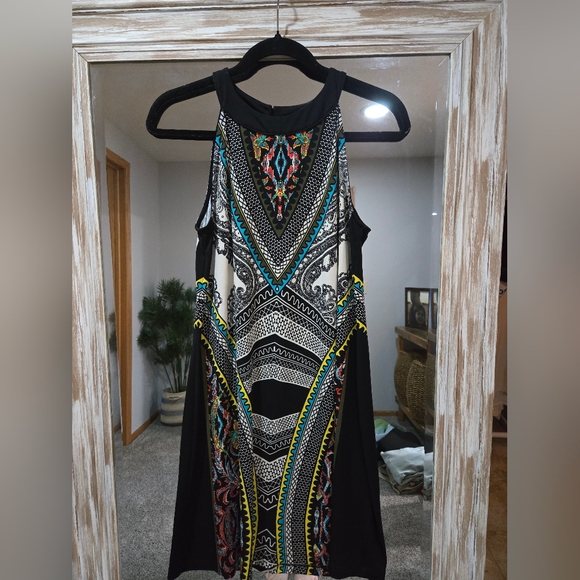Apt. 9 Black and Multicolor Geometric Mini Dress - Picture 2 of 3
